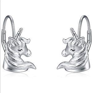 Sterling Silver Unicorn Earrings